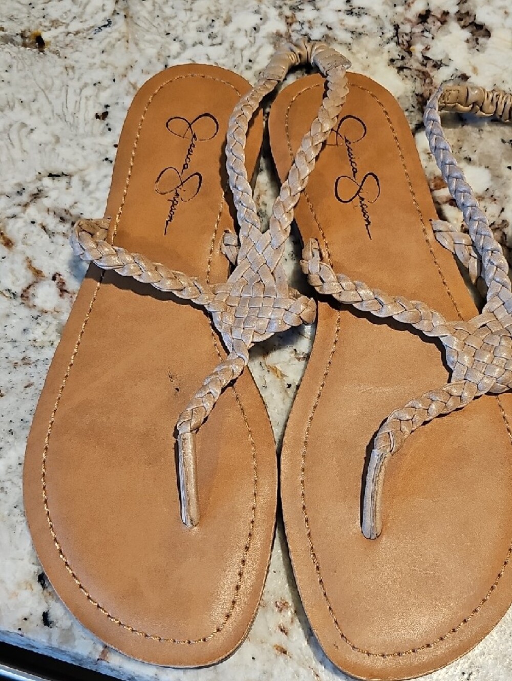 Jessica Simpson Braided Thong Sandals in Tan - Picture 2 of 5